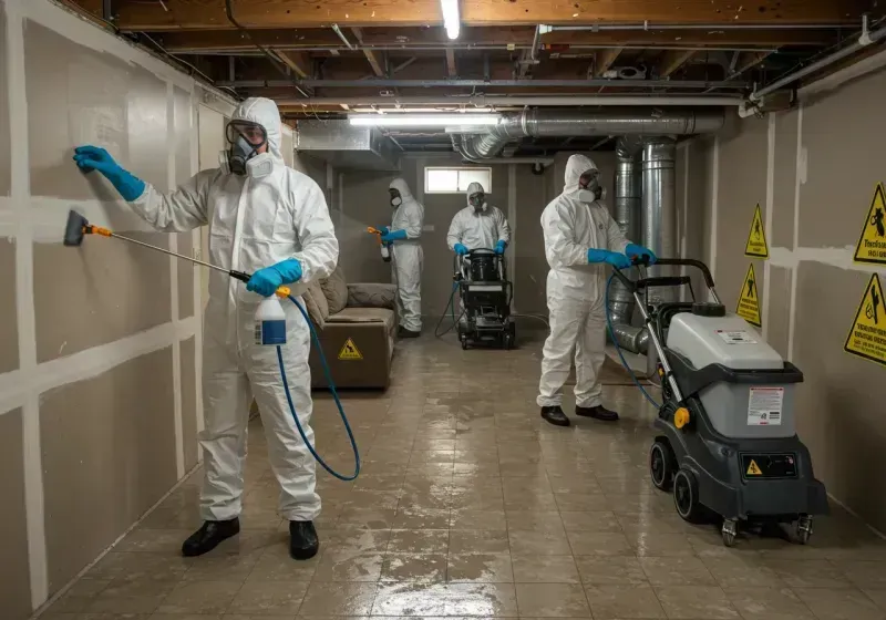 Basement Moisture Removal and Structural Drying process in Miller, SD